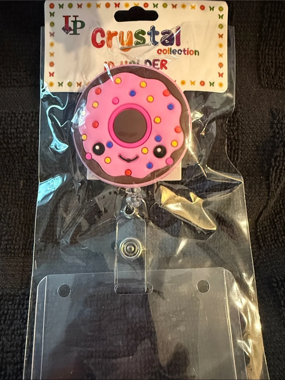 Pink Donut Badge Reel ID Holder